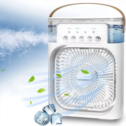 Portable Fan Air Conditioners USB Electric Fan Air Cooler LED Night Light Water Mist Fun 3 in 1 Air Humidifier for Home
